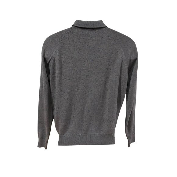 Vintage Bike Gray V-Neck Sweater With Striped Collar Men’s Size Small - Picture 8 of 8